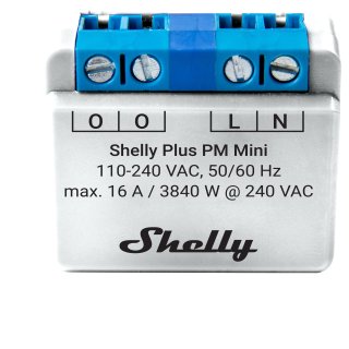 Shelly Plus PM Mini 16A Schaltaktor mit Leistungsmessung WLAN und Bluetooth z.B. für Home Assistant, PioBox oder Symbox
