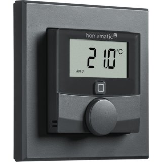 Homematic IP Smart Home Wandthermostat HmIP-WTH-A mit Luftfeuchtigkeitssensor, anthrazit