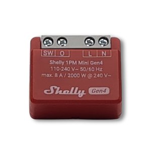 Shelly 1PM Mini GEN 4, WiFi-gesteuerter Relaisschalter der 4. Generation im Miniformat, 1 Kanal 8A. Leistungsmessung. WLAN, Zigbee, Bluetooth, Matter.