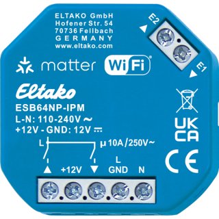 Eltako Matter ESB64NP-IPM - Beschattungsaktor, 1+1 Schließer 10A, Matter über Wi-Fi, optional EnOcean