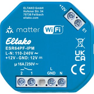 Eltako Matter ESR64NP-IPM - Stromstoß-Schaltrelais mit IP, Matter über Wi-Fi, optional EnOcean, 1 Schließer potenzialfrei 16 A #1