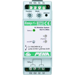 PEHA EnOcean Easyclick Modul Schalten, 2 Kanal, 2 TE D 452 FU 2REG